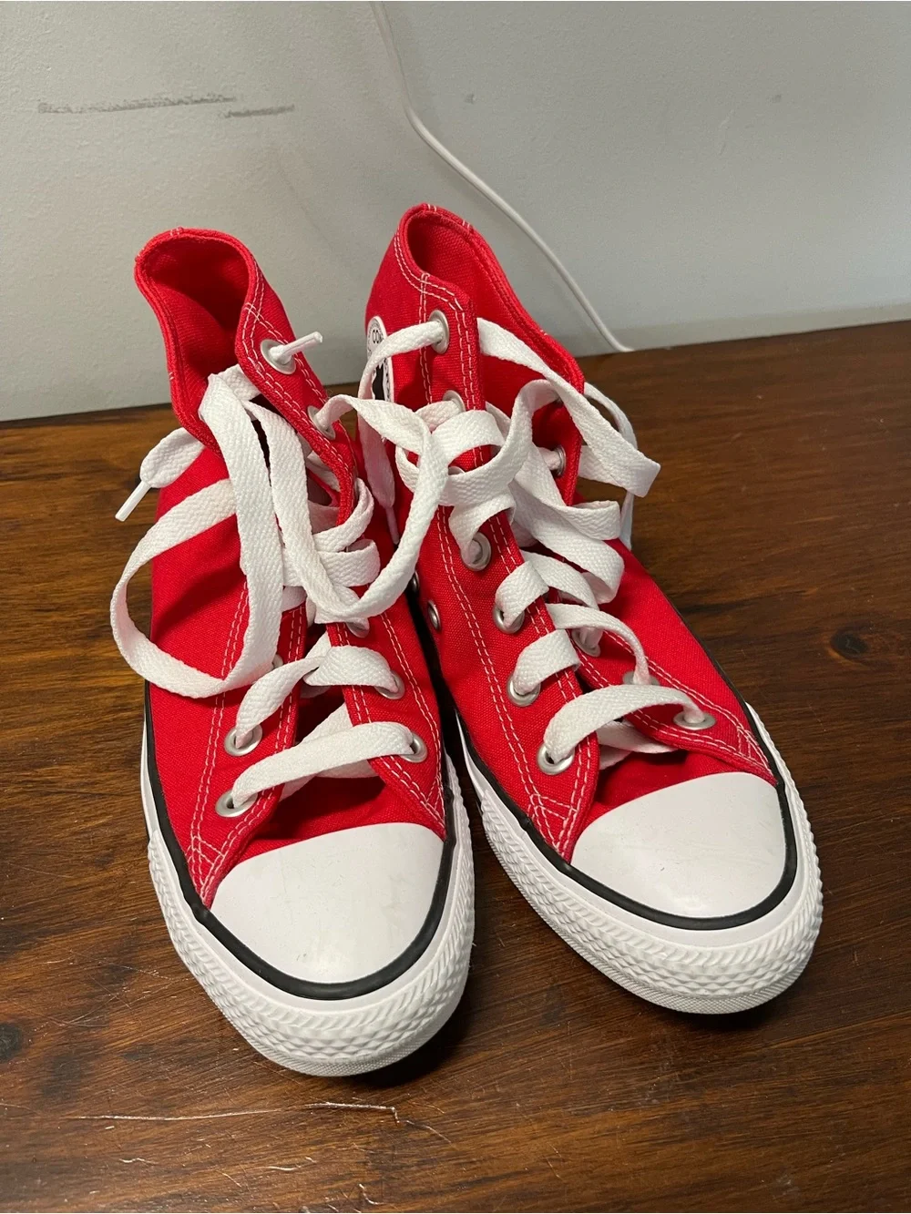 Converse Kids Red Chuck Taylor High-Top Canvas Shoes with White Laces